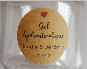 étiquettes autocollantes gel hydro mariage