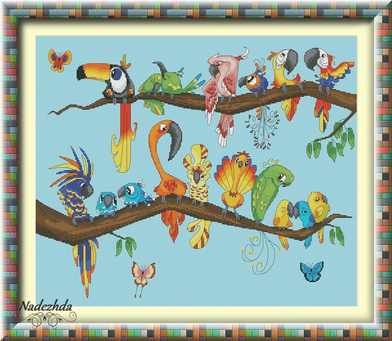 Tropical paradise. Cross Stitch Pattern. Digital. PDF and ...
