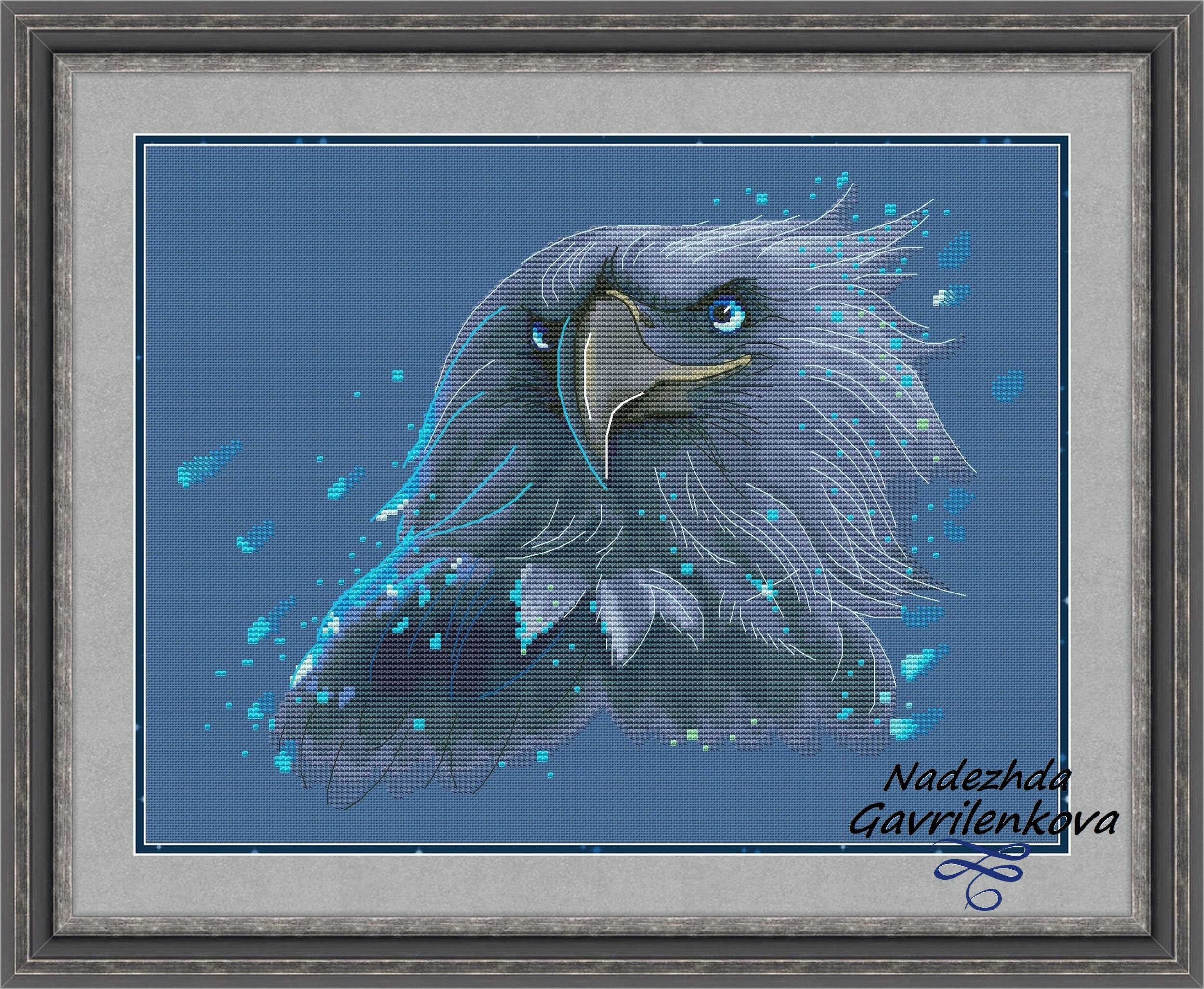 Орел схема. Вышивки крестиком надежды Гавриленковой. Надежда Гавриленкова дракон-хранитель. Схемы надежды Гавриленковой. Авторские схемы вышивки надежды Гавриленковой.