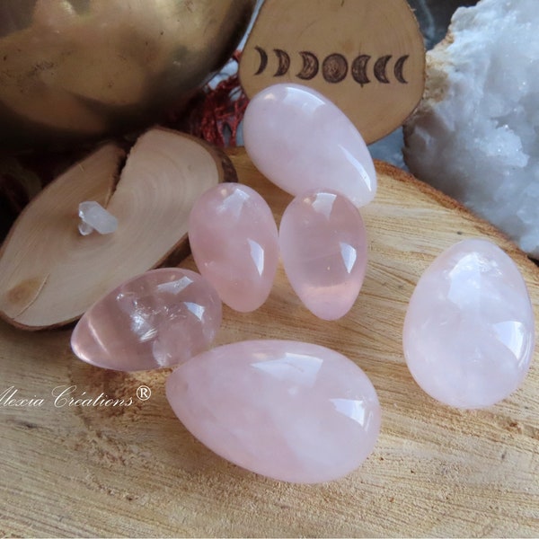 Pink Quartz egg, undyed natural stone, 30x20mm or 40x25mm.