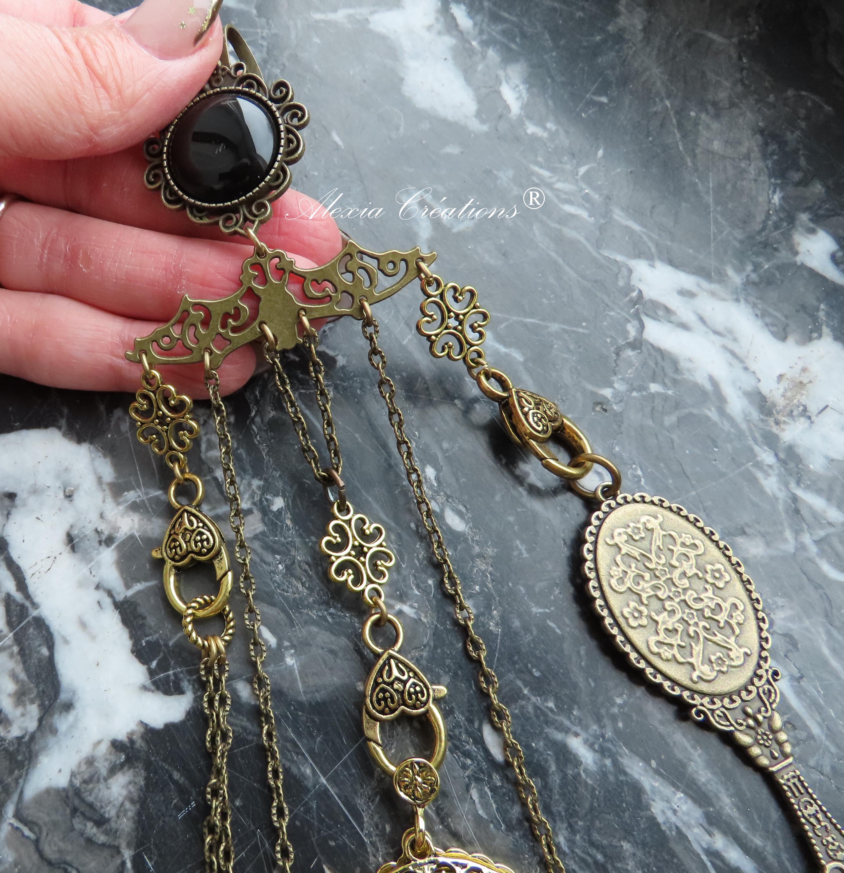 Gothic Chatelaine. Belt Jewel With Divination Pendulum, Magnifying