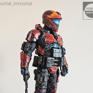 Halo ONI, &quot;Bloodfire&quot;, 10 inch statue, custom, one of a kind *NOT 3D PRINT*