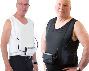 LVAD Tank Top for Heartmate 2 and 3  – A Comfortable LVAD Gear in black and white perfect for LVAD Heartmate 2 and 3 users ,S–4XL
