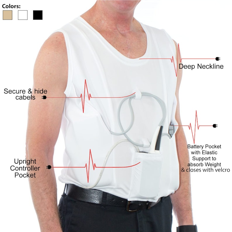 LVAD Tank Top for HeartMate Available in White, Black and Beige image 1