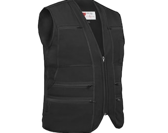HeartMate LVAD Vest - Black Multi-Pocket Medical Vest