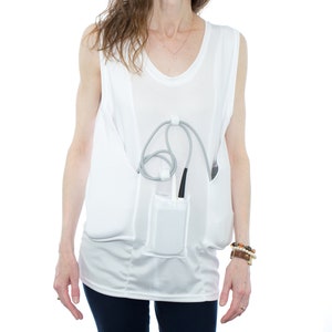 LVAD Tank Top for HeartMate Available in White, Black and Beige White