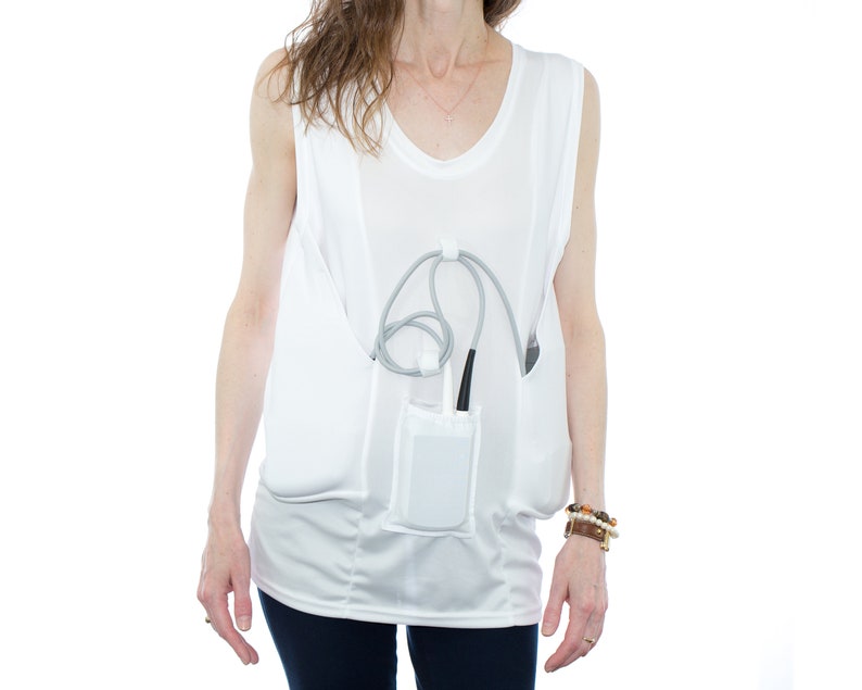 LVAD Tank Top for HeartMate Available in White, Black and Beige White