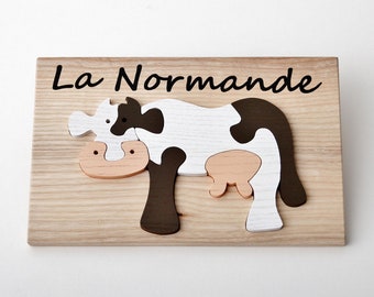 Norman cow wooden puzzle