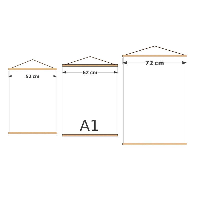 Magnetic poster holder 52cm 62cm 72cm Custom made image 1