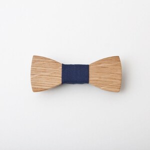 Wooden Bow Tie Adult Size Blue