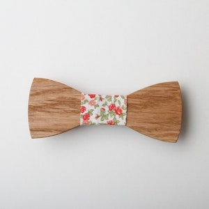 Wooden Bow Tie Adult Size Rose Liberty