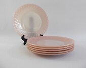 Fire King Pink Swirl 9 quot Dinner Plates, Set of Six (6) Plates