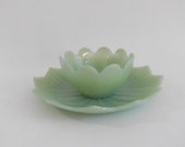 Anchor Hocking Fire-King Jadeite Jadite Lotus Leaf Plate and Lotus Blossom Bowl Set