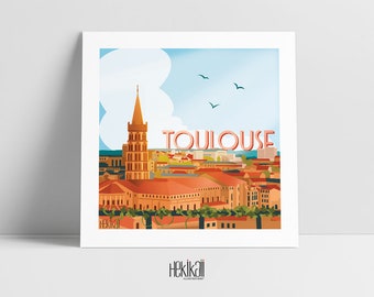 Poster Toulouse - Saint-Sernin - tiles