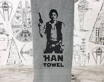 A "Han Towel" Embroidered Kitchen/Bar Towel with Solo silhouette