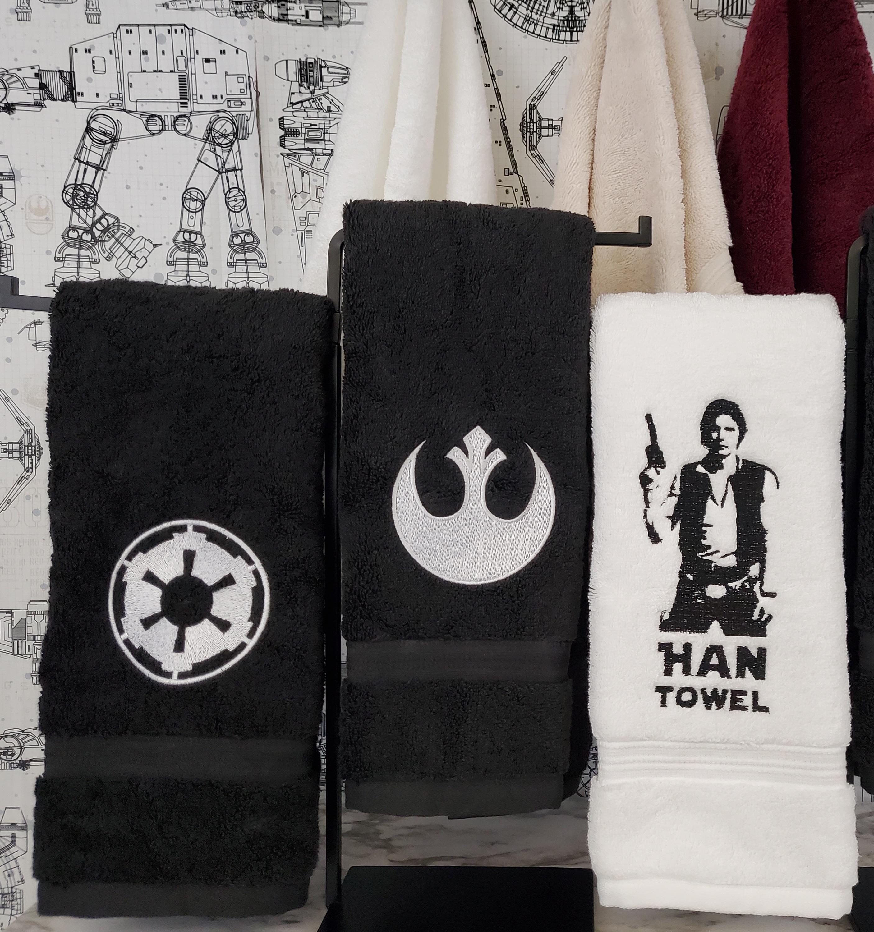 Star Wars Inspired Embroidered Bathroom Hand Towels Etsy Canada