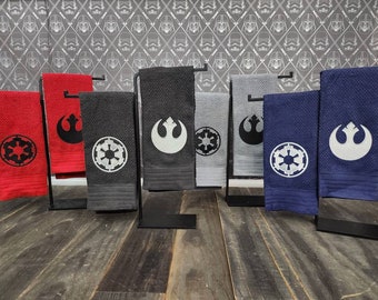 Set of Rebel Insignial and Imperial Cog Embroidery on solid color Kitchen/Bar Towels