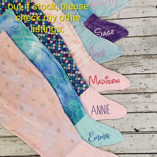 Personalisierte gestickte Mermaid Tail Decke