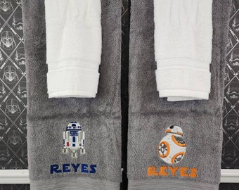 30x54 Personalized Embroidered Bath Towel with Star Wars designs