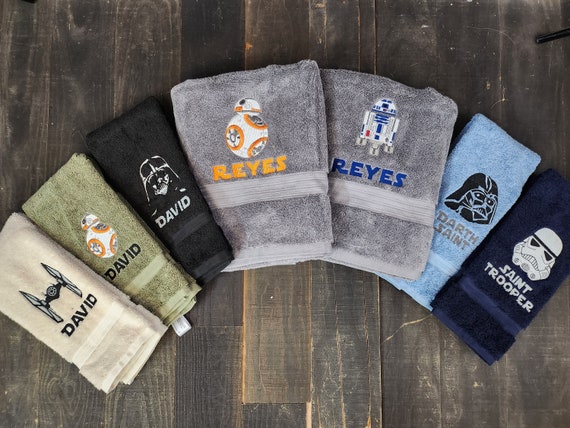 Star Wars Inspired Embroidered Bath Towel With Personalization Etsy Ireland