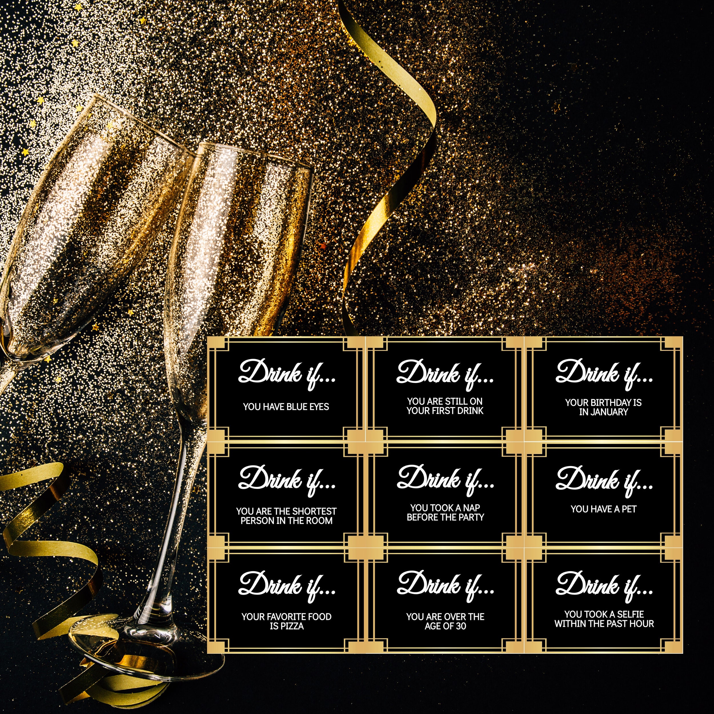 New Years Eve Game Drink If NYE Game Idea Printable New Year's Eve Game ...