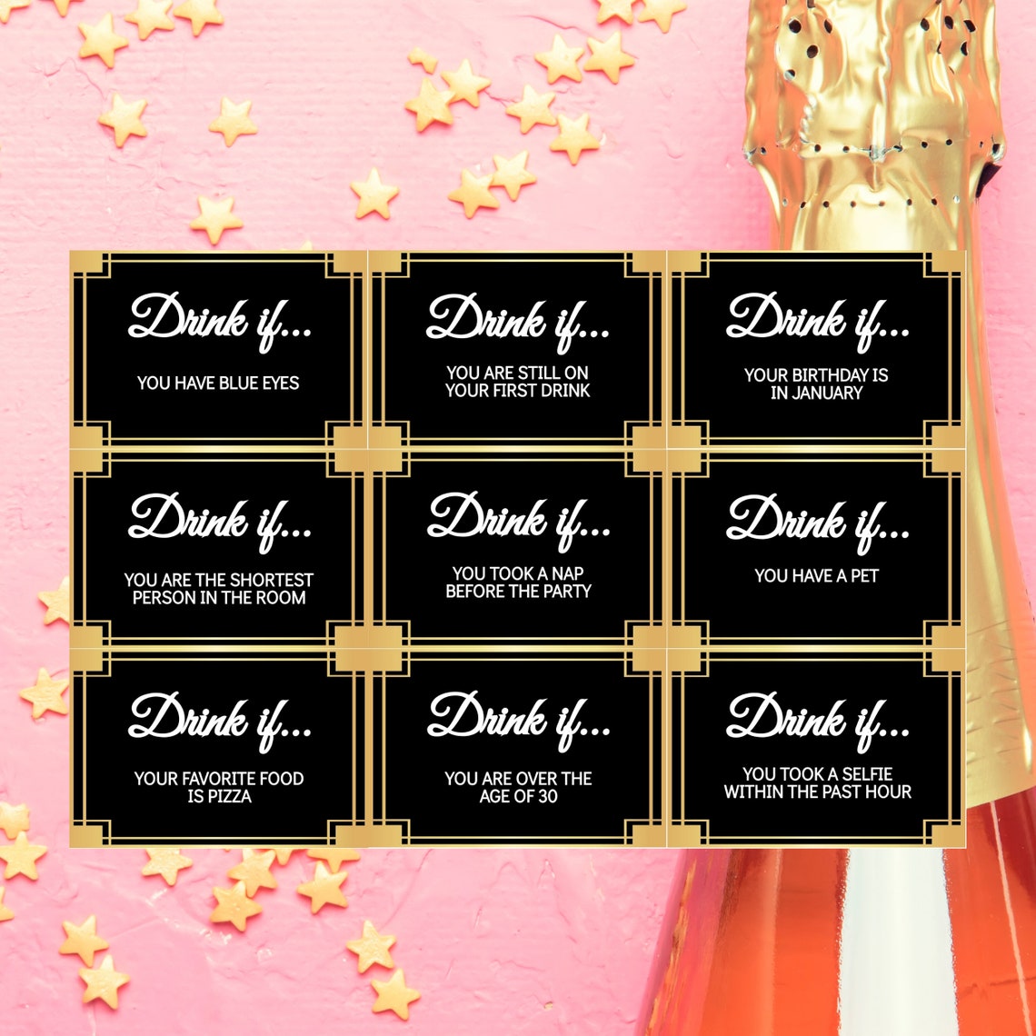 New Years Eve Game Drink If NYE Game Idea Printable New Year's Eve Game ...