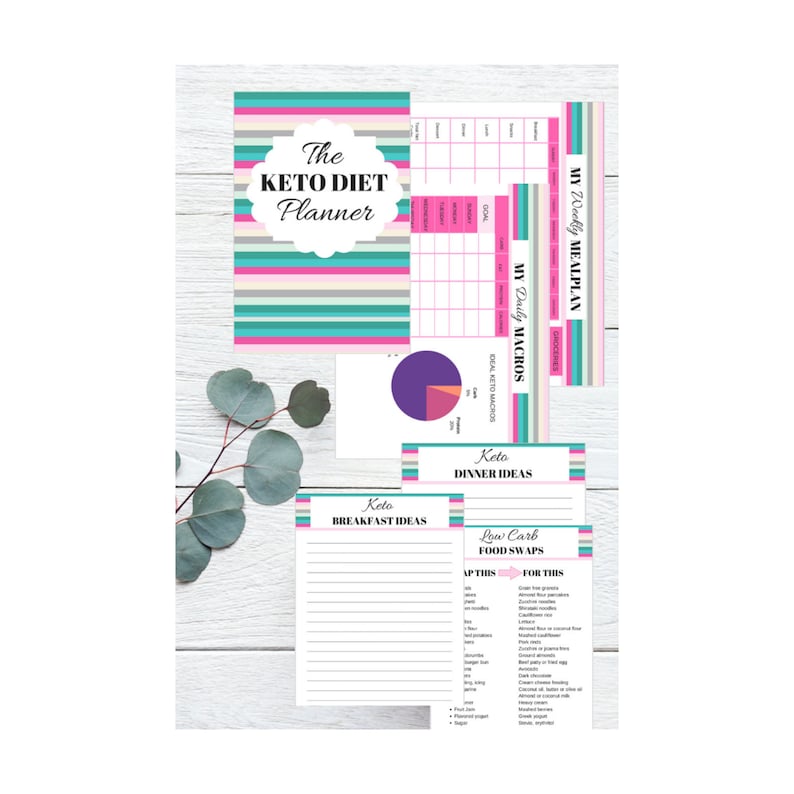 printable keto diet planner wellness journal keto meal etsy
