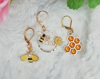 Stitch marker / marqueur de maille pour crochet Abeille, Queen bee et Ruche