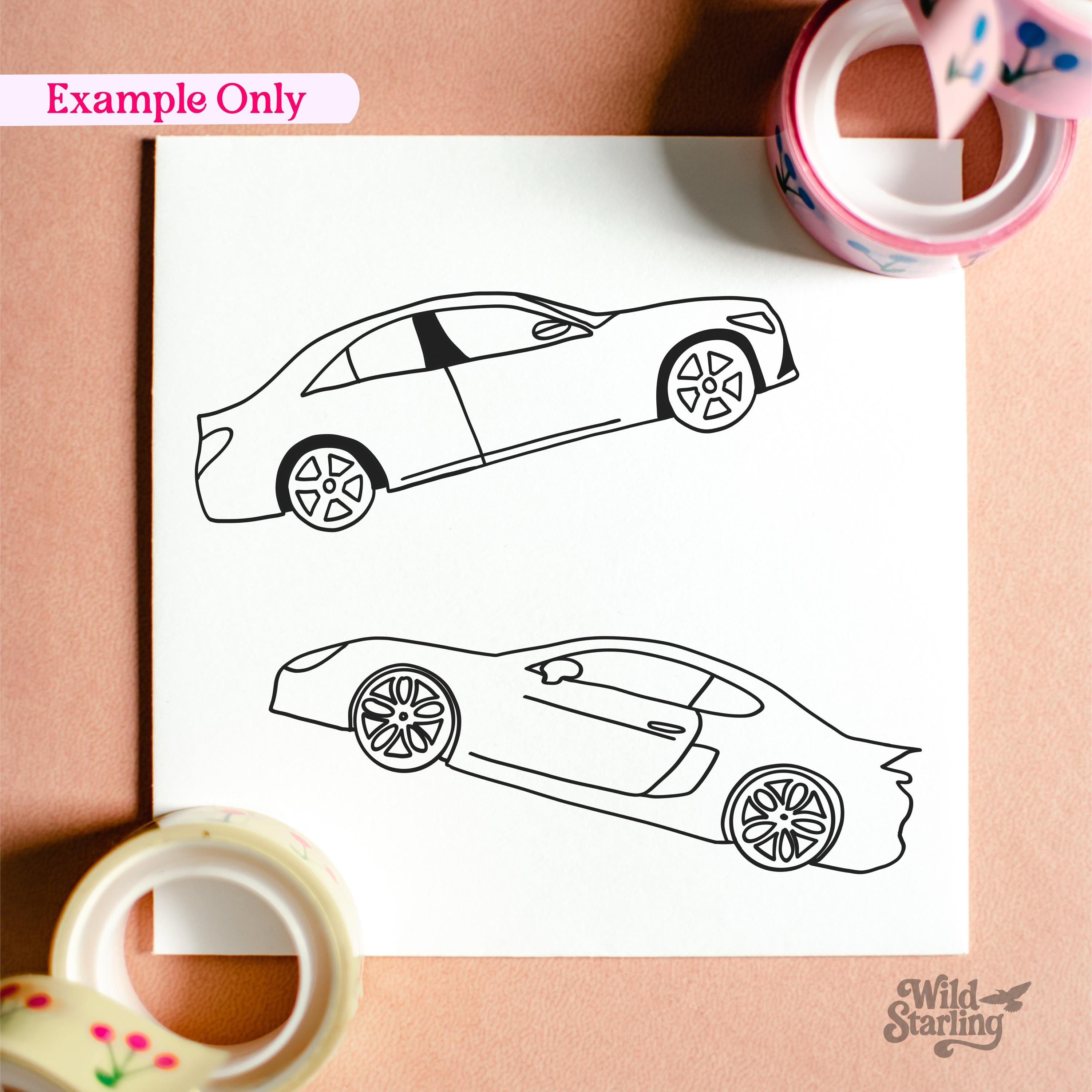 10 Hand Drawn Cars Clipart PNG Car Vehicle Line Art Bundle Digital ...