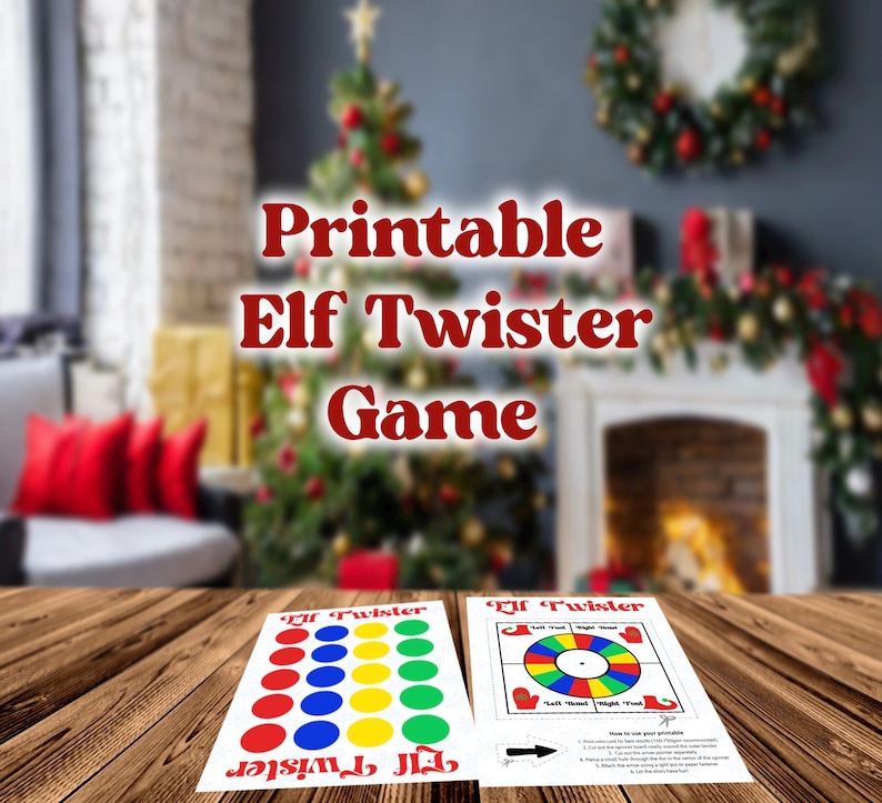 Christmas Elf Twister Printable Game Mini Elf Activity Mat and Spinner ...