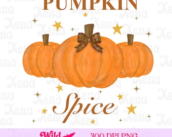 Pumpkin Spice PNG Pumpkin Trio Coquette Bow Halloween Fall Design T Shirt Digital Download