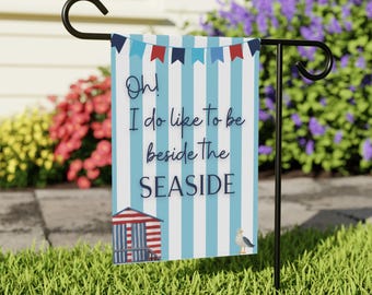 Bandera de jardín junto al mar / Decoración para casas de playa costeras