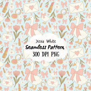 Atentamente, Goose Glacier Ink / Ice Blue Goose png Patrón de ganso coqueto Romántico Femenino Vintage Letra Patrón sin costuras 300dpi 12x12 PNG