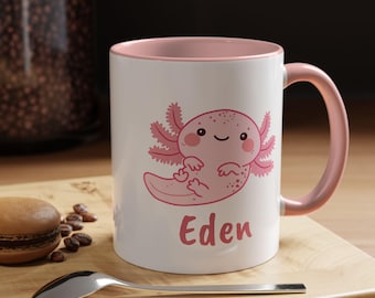 Taza de ajolote personalizada / Taza de café kawaii, regalo con nombre personalizado