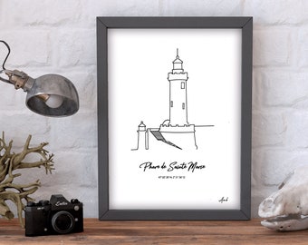 Phare de Sainte Marie Marseille, Affiche Phare Bouches du Rhône, phare Provence Alpes Côte d'Azur