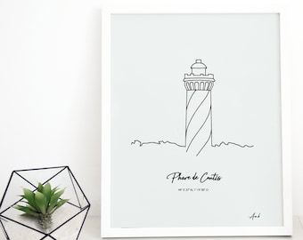 Phare de Contis (St Julien en Born - Landes), Affiche phare Atlantique, pour  cadre