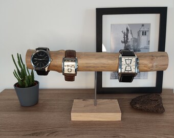 Support montre porte montre présentoir à bijoux cadeau homme femme bois flotté