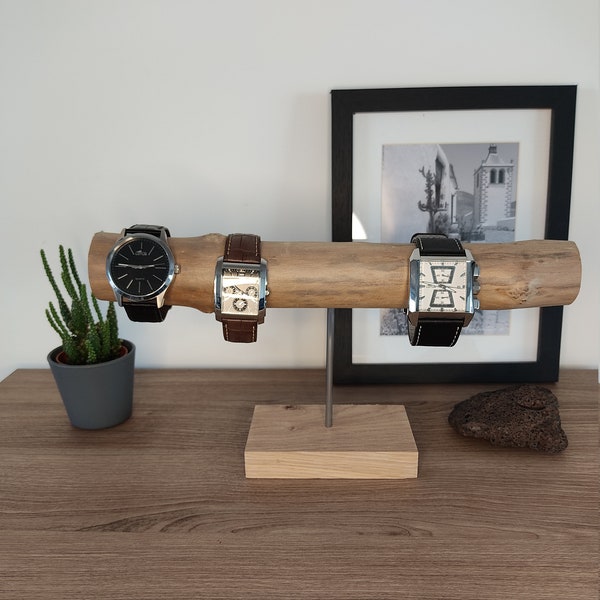 Support montre porte montre présentoir à bijoux cadeau homme femme bois flotté