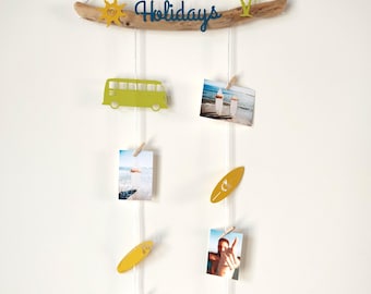 Holiday souvenir photo holder, mixed bag, photo mobile, gift idea, surfer, combi, van