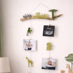 Portafotos para habitación de bebé, temática de sabana y jungla