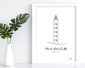 Lighthouse of Berk sur Mer, Lighthouse poster of Hauts de France, Somme, Pas de Calais, Nord