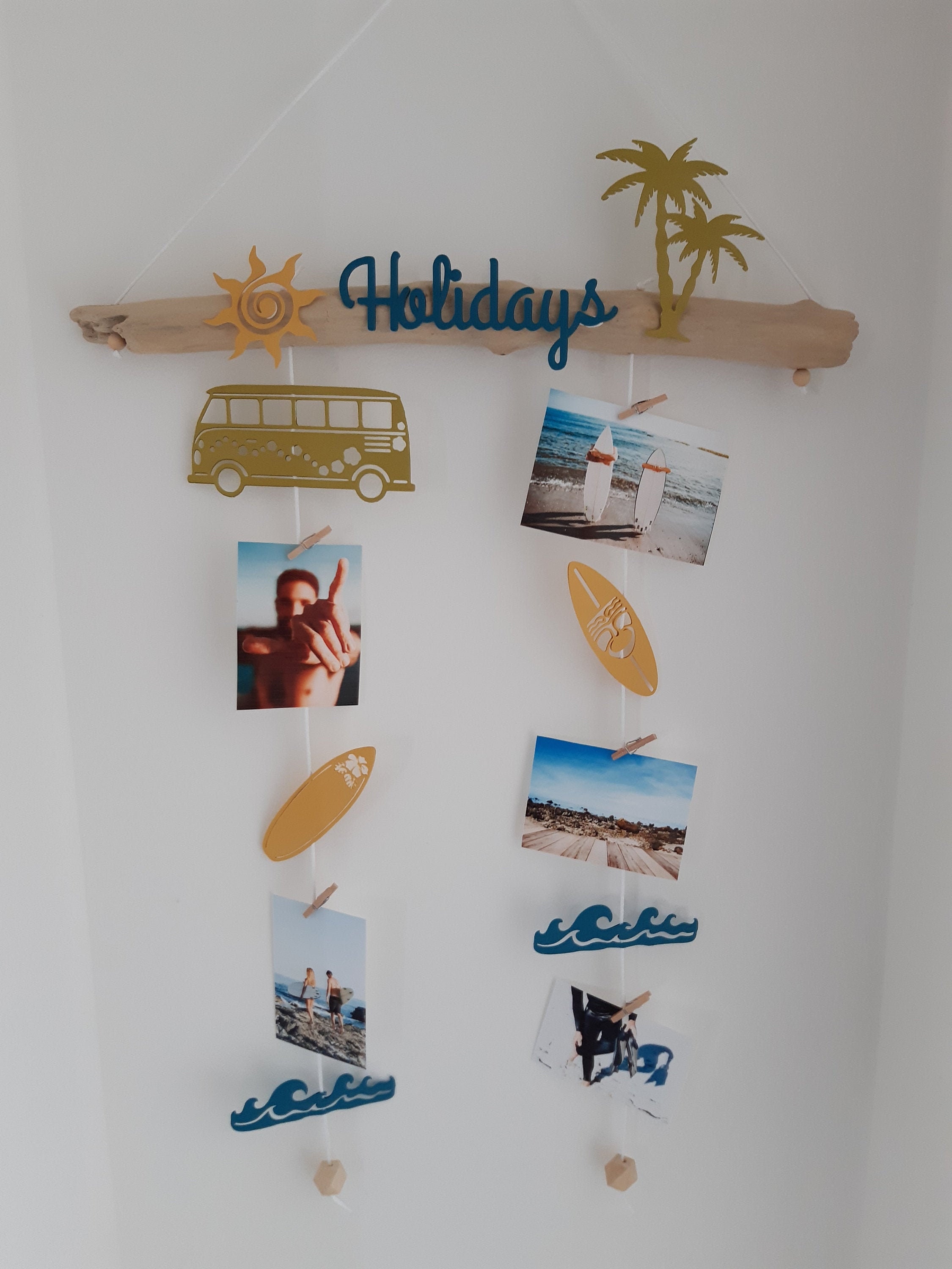 Porte Photos Souvenirs Vacances, Pêle Mêle, Mobile Photos, Idée Cadeau, Surfeur, Combi, Van