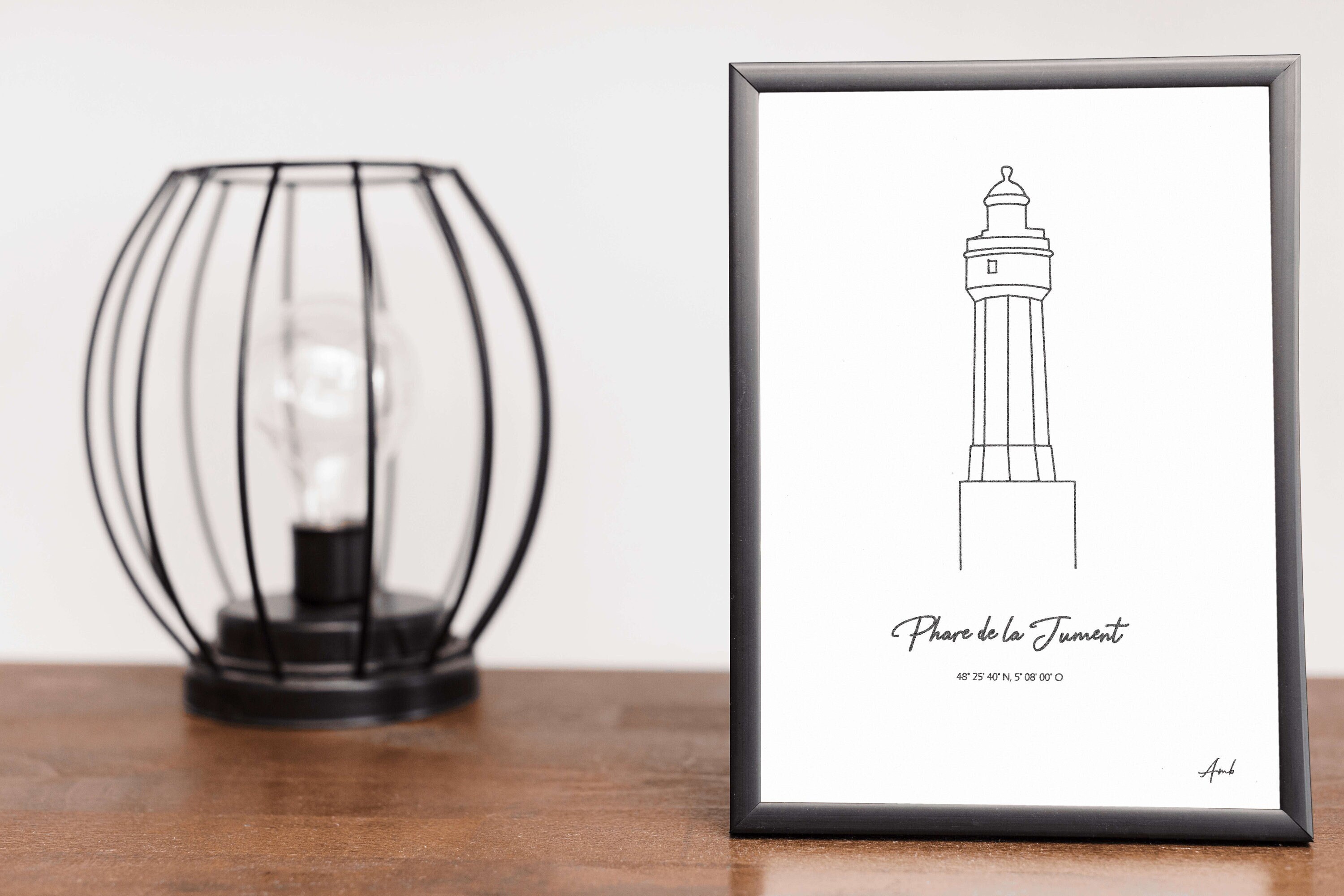 Phare de La Jument, Affiche Phare Bretagne, Phare Du Finistère,