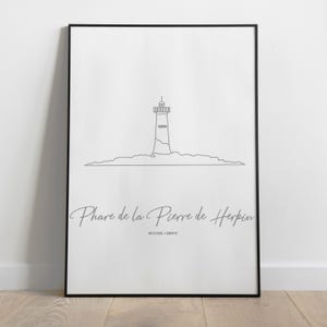Faro de Herpin, bahía del Monte Saint-Michel, para enmarcar, regalo del Día del Padre