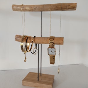 Porte bijoux en bois , support collier bracelet, support boutique écoresponsable image 6