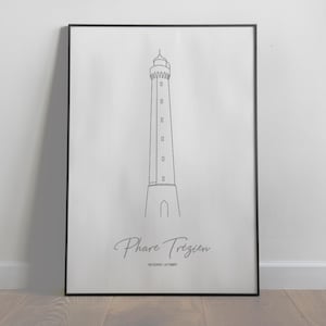 Faro de Trézien, póster del faro de Bretaña, faro de Finisterre, regalo de Navidad para hombre