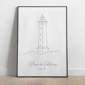 Póster del faro de Vallières, faro del Atlántico