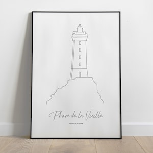 Faro de Vieille, Cartel del faro de Bretaña, Faro de Finistère, regalo de Navidad para hombres