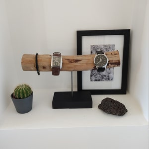 Support montre porte montre présentoir à bijoux cadeau homme femme bois flotté image 3