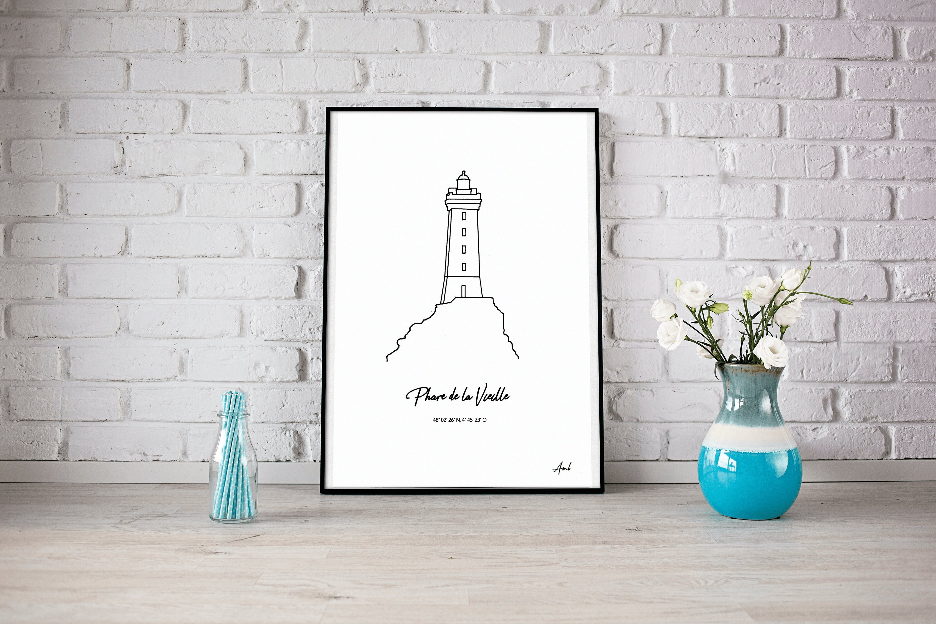 Phare de La Vieille, Affiche Phare Bretagne, Phare Du Finistère,
